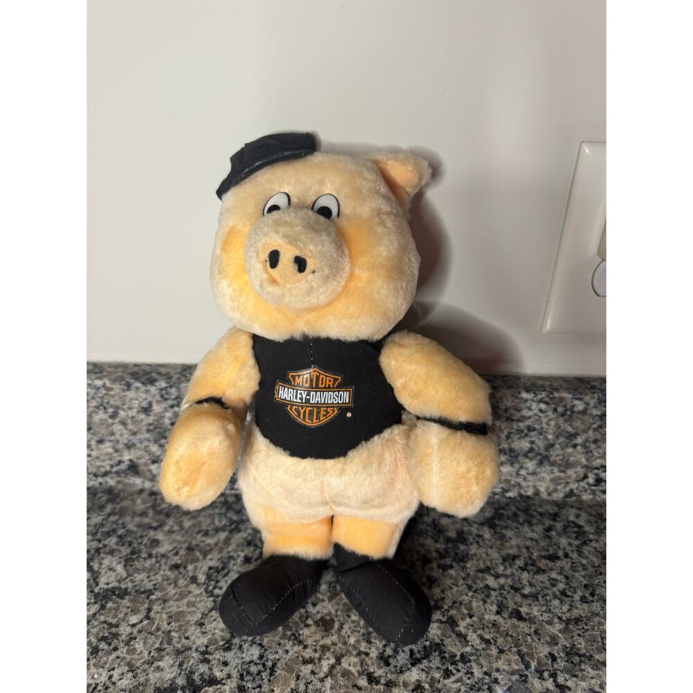 Harley Davidson Plush Pig Biker Vintage 1991 Collectible